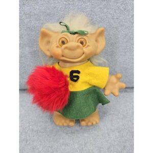 Vintage 1960's Uneeda Wishnik CHEERLEADER Troll Doll 8" Patent D-190918 Dam